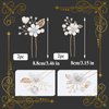 Oruola 4Pcs Bridal Hair Accessories White Flower Wedding Hair Pins Gold Wedding Hair Accessories Pearl Hair Clips Headpiece Jewelry with Rhinestone for Brides Bridesmaids Women Girls Updo