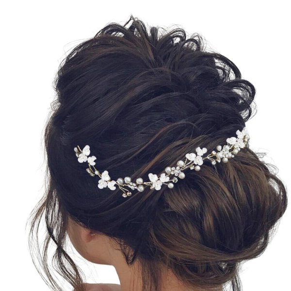 VMila Wedding Hair Accessories for Brides - Elegant Bridal Headpieces for Wedding - Premium Hair Vine - Exquisite Wedding Accessories for Brides with Wedding Hair Vine (50-CM-Sliver)