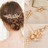 Samlbale Gold Hair Accessories Bride Wedding Hair Pins, Bridal Head Piece Gold Hair Pins Hair Accessories for Women girls Pack of 2