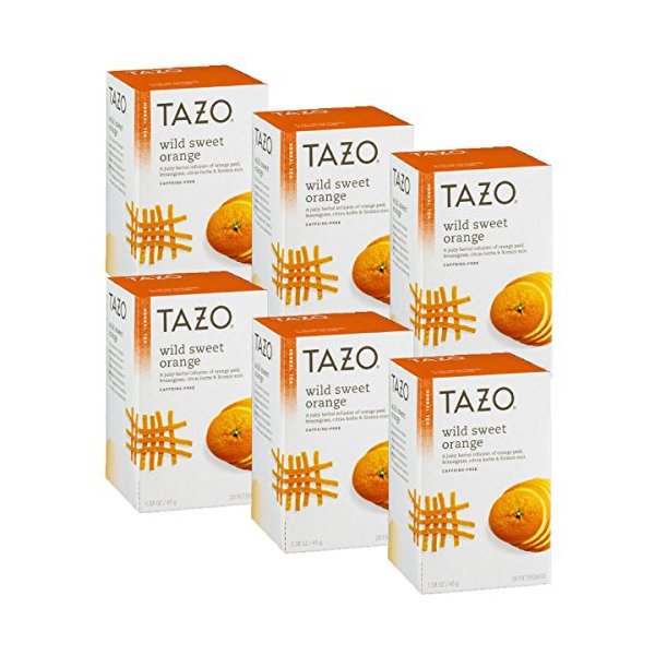 Tazo Wild Sweet Orange Herbal Tea, 20 ct (Pack of 6)