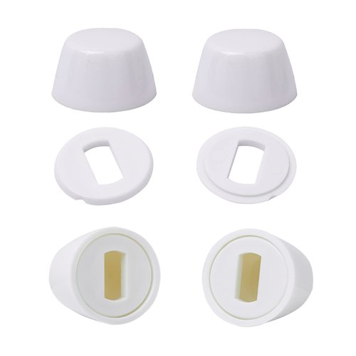 Toilet Bolts Caps (0.83" Height, Almond), 4Packs Universal Toilet Floor Caps with Extra Washers for Easy Installation, Toilet Bolt Covers, Round Plastic Push-On Toilet Bowl Bolt Caps Covers