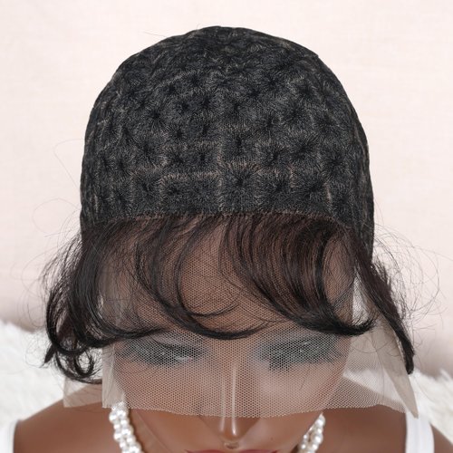 Embroidery Full Double Lace Braided Wig Cap 1Pc, DIY Wig Cap for Crochet Hair Extensions, Crochet Wig Cap with Baby Hair, Wig Making Sew In Crochet Braided Wig Caps Square Base 120 Knots