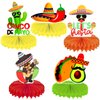 HOWAF 9pcs Fiesta Honeycomb Centerpiece, Cinco De Mayo Party Decorations Table Centerpieces, Mexican Theme Party Table Topper for Taco Party Birthday Party Decorations, Mexican Fiesta Paper