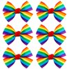Whaline 6Pcs Gay Pride Day Rainbow Hair Bow with Clip Grosgrain Rainbow Hair Pins Bow Hair Barrettes Holiday Hair Accessories for Girls Women Wedding Birthday Gifts