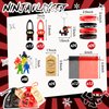 Libima 168 Pcs Ninja Party Favors Karate Birthday Party Supplies Ninja Toys, 48 Small Ninja Figurines, 24 Flying Ninjas Toys, 24 Silicone Bracelets, 24 Keychains, 24 Organza Bags, 24 Thank Card