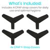 Vive CPAP Strap Covers (4 Pack, Black) - CPAP Mask Cover Soft to Remove Red Cheek Line Marks - CPAP Headgear Strap Cover to Reduce Pressure - CPAP Hair Protector and Face Cushion Pads - CPAP Supplies