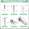 Bifold Door Hardware Repair Kit - 2 Pack Bi-fold Sliding Closet Door Hardware Kit for 7/8" to 1" Track, Folding Pocket Door Replacement Parts Set Include Top Bottom Pivots Bracket and Guide Wheel