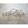 Generic Crystal and pearl silver hair comb barrette clip bridal clip silver bridal, 2