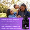Elderberry Capsules | 10,000mg Sambucus Elderberry with Zinc and Vitamin C for Adults + Vitamin D3 5000 IU & Ginger | 5-in-1 Antioxidant Immune Support Supplement | 120 Elderberry Extract Capsules