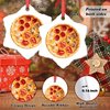 Madcolitote Vegan Pizza Christmas Tree Ornaments Funny Food Pizza Christmas Ornaments 2024 Gifts for Women Friends Xmas Tree Pendant Home Birthday Party Decoration 3 Inch