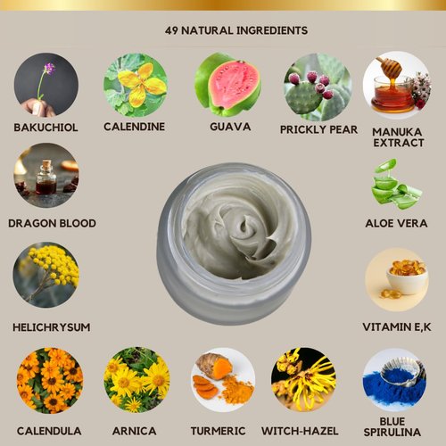 Night Face Cream for Oily and Acne-Prone Skin – All-Natural Formula with Dragon's Blood and 49 Botanical Ingredients – Safe for Adults and Teens