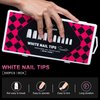 AORAEM White Nail Tips,500Pcs French Tip Press on Fake Nails Half Square False Nails for Acrylic Nails