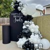 Funhot Black and Silver Balloons Set, 60PCS Black Silver Party Balloon, 12Inch Matt Black Latex Balloons Metallic Silver Confetti Balloons for Birthday Engagement Wedding Graduation Party Decoration