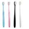 DI QIU REN Extra Soft Toothbrush for Sensitive Gums, Manual Toothbrush with 8 Tubes of 10000 Soft Floss Bristle for Gum Care (Blue & Pink & White & Black)