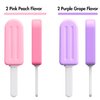Chewies for Invisalign Aligner, 4 PCS Popsicle Silicone Chewies with Grip Handles, for Invisible or Metal Braces Aligner Munchies, 2 Grape Flavor and 2 Peach Flavor
