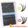 Lash Clusters 240 Pcs Individuals Eyelash Extensions 16-20MM Dramatic Long Fluffy D Curl Lash Extensions Pack by Mavphnee (40D+50D)