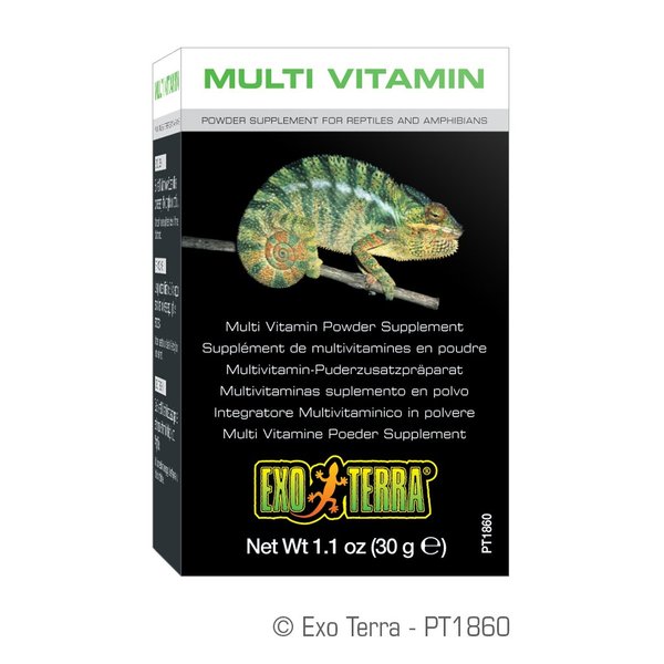 Exo Terra Multi Vitamin Powder Supplement for Reptiles and Amphibians, 1.1 Oz., PT 1860