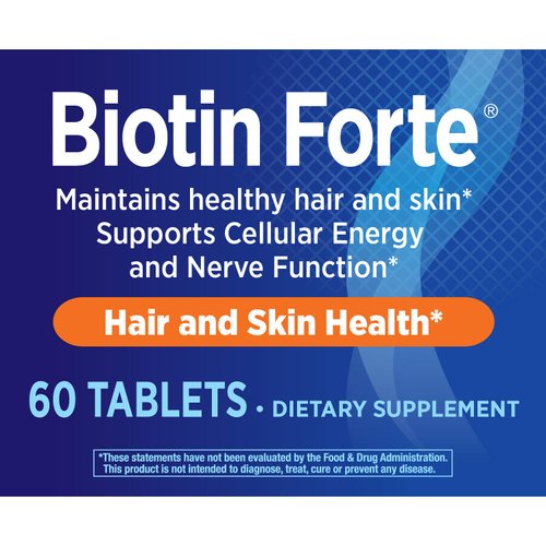 Nature's Way Biotin Forte, Supports Healthy Hair and Skin*, Energy and Nerve Function*, 60 Tablets