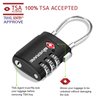 2 Pack TSA Approved Luggage Locks, Cable Travel Lock Alloy, Set Your Own Combination Metal Suitcase Zipper Padlock, 3-Digit Long Shackle Padlocks for Gym Locker, Golf Bag, Case Anti Theft-Black