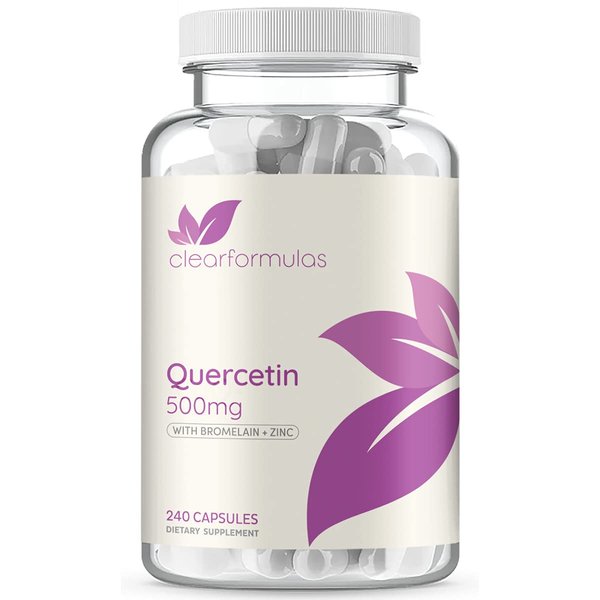 ClearFormulas Quercetin 500mg with Bromelain and Zinc Supplement 240 Capsules Quercetin Dihydrate