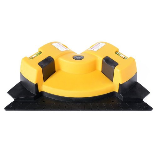 QWORK Right Angle - 90 Degree Horizontal & Vertical Laser Level Line Projection Square Level Laser with Two Suction Cups