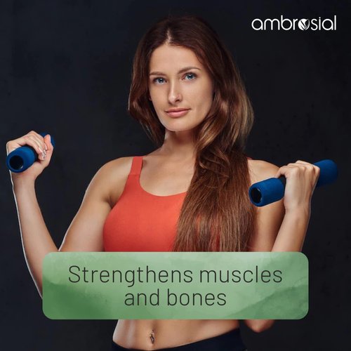 AMBROSIAL Calcium Magnesium Zinc & Vitamin D3 | High Potency Calcium Supplement for Healthy Bones Muscles & Teeth | Highly Bioavailable Calcium Citrate Formula 60 Softgels