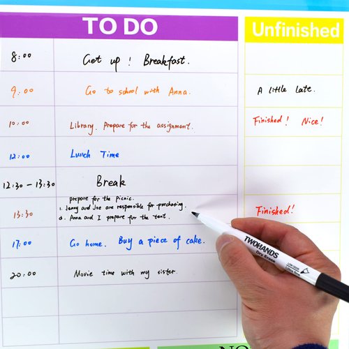 TWOHANDS Dry Erase Markers Ultra Fine Tip,0.7mm,Low Odor,Extra Fine Point,Black,Whiteboard Markers for Office,Home,or Planning Whiteboard,12 Count,20536