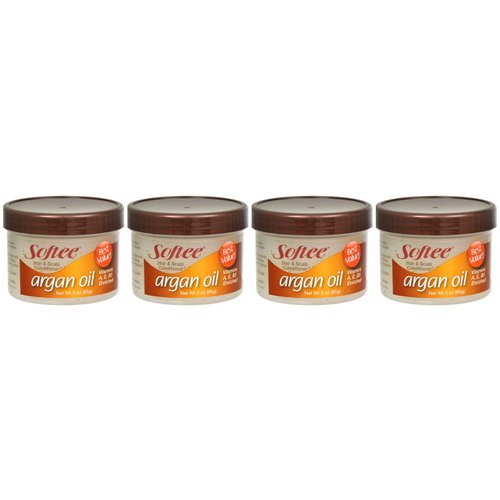 Lot of 4 jars of Softee Argan Oil Hair & Scalp Conditioner 3 oz/each jar