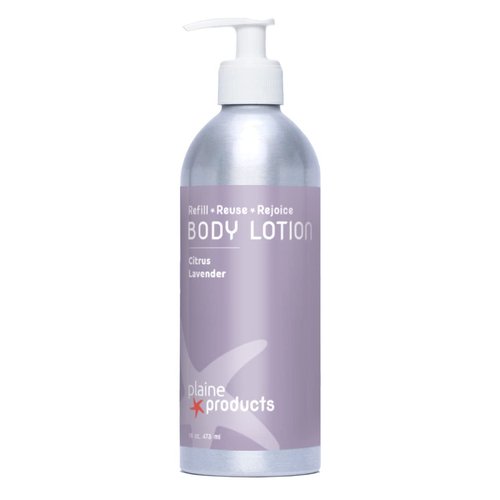 Plaine Products Eco-Friendly Body Lotion: Citrus Lavender, 16 oz (Refillable with Pump)