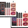 AKARY 3Pcs Matte Liquid Lipstick Set, Glitter Diamond Shining Lip Gloss Gothic Makeup Set 24 Hour Long Lasting Waterproof, Halloween Makeup Lipsticks Gift Kit for Women Girls Party, Cosplay Makeup (Set D)