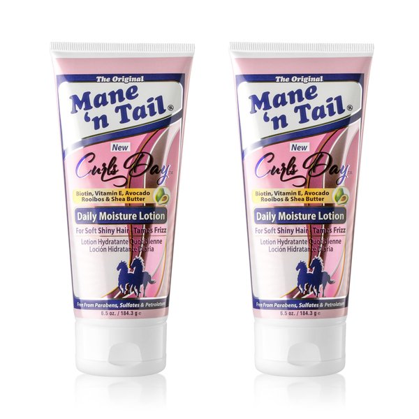 Mane 'n Tail Daily Moisture Lotion with Biotin, Vitamin E, Avocado, Rooibos & Shea Butter For Shiny Hair Tames Frizz (Daily Moisture Lotion 2pk)