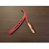 Red and Gold Easy to Use Men’s Barber Shaving Straight Edge Salon Level Grooming Razor Free Blade