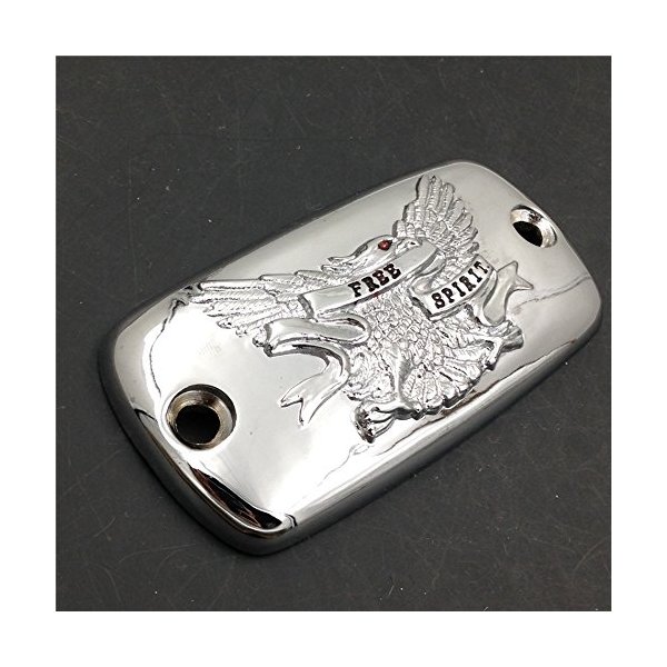 XKMT-Chrome Brake Fluid Reservoir Cap Cover"Free Spirit" Eagle Engraved Compatible With Valkyrie/Goldwing 1500 / Goldwing 1800 / VTX1800 [B00YWCRFCS]