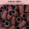 MelodySusie 100 Pcs Professional Sanding Bands Nail Manicure 180 Grit File Sand Piece Set For Nail Drill Bits