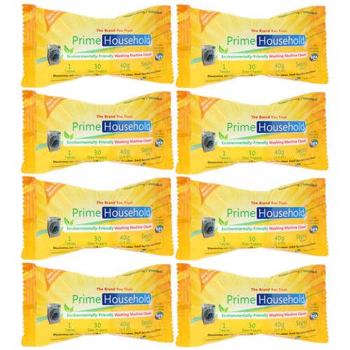 PrimeHousehold Eco-Friendly Washing Machine Cleaner, 8-XL-Tablets
