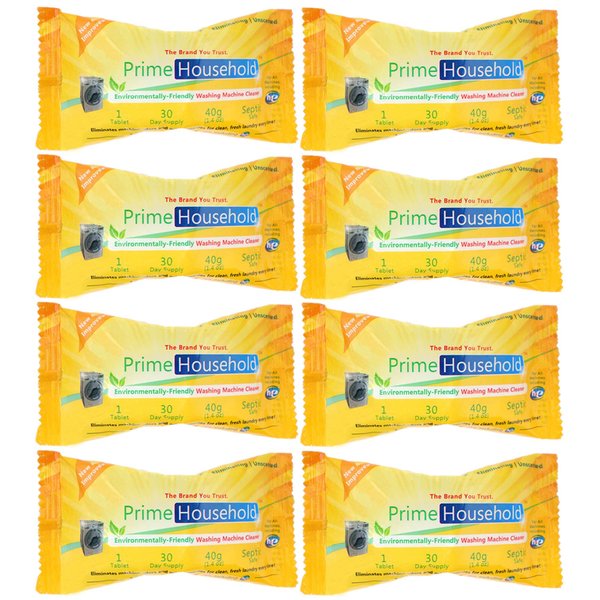 PrimeHousehold Eco-Friendly Washing Machine Cleaner, 8-XL-Tablets