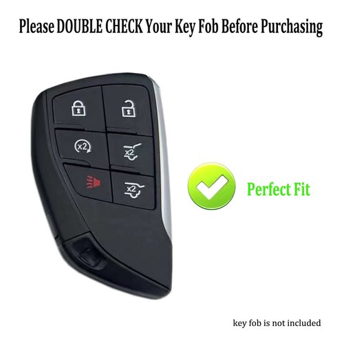 AYGUCEKE TPU Protective Key Fob Cover Case Compatible with Buick 2021 2022 Chevrolet Suburban Tahoe Keyless Entry Remote Key Fob (6 Button, White)