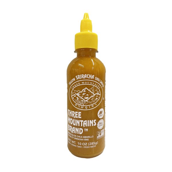 Original Three Mountain Sriracha Hot Chili Sauce Most Spicy flavor Bottle - 10 oz (Yellow Spice)