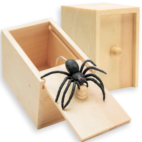 GIIOASA Fun Spider Money Surprise Box,Rubber Spider Prank Box,Handcrafted Spider in a Box Prank