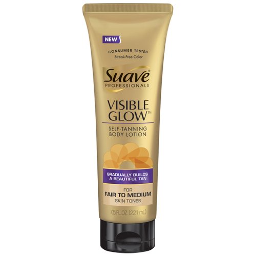 Suave Professionals Visible Glow Self-Tanning Body Lotion, Fair to Medium 7.5 oz