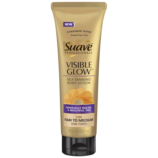 Suave Professionals Visible Glow Self-Tanning Body Lotion, Fair to Medium 7.5 oz