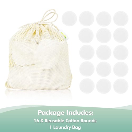wegreeco Cotton Rounds Reusable - Reusable Bamboo Makeup Remover Pads - Bamboo Cotton Cloth for Removing Makeup - Reusable Facial Pads Cotton Rounds (Cotton Velour, White)