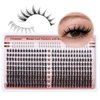 Focipeysa Manga Lash Clusters Wispy Eyelash Extensions 330Pcs Anime Lashes Extension Natural Eyelash Clusters 8-16mm Individual Eyelash Extension Bottom Lashes