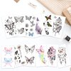 Glow In The Dark Butterfly Tattoos for Kids Girls, Konsait 12 Sheets Safe and Easy to Use Neon Butterfly Temporary Tattoos, Temporary Butterfly Glow Tattoos Glow Party Makeup Supplies Party Favors
