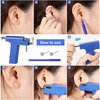 Honoson 158 Pieces Ear Piercing Kit Nose Ear Piercing Disposable Ear Piercing Tool Body Ear Nose Navel Piercing Machine Ear Piercing Machine Piercing Stud Earrings for Women Girls (Blue)