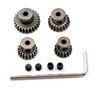 FainWan 4-Pack Steel Metal Mod 0.6 Module Pinion Gear Set Motor Gears 5mm Shaft Hole 17T 21T 26T 29T for RC Cars Trucks Crawlers Buggies