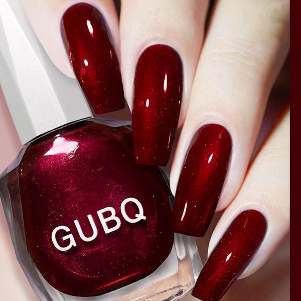 COSMOO 12ml Wine Red Nail Polish, Burgundy Red Quick Dry Nail Lacquer, Super Lustrous Nail Enamel Polish, Dark Red Iridescent Ultrachrome Nail Art Varnish
