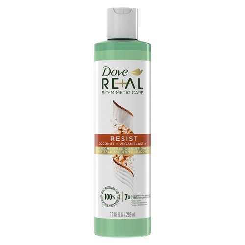Dove RE+AL Bio-Mimetic Care Conditioner For Breakage-Prone Hair Resist Silicone-Free Conditioner With Coconut + Vegan Elastin 10oz
