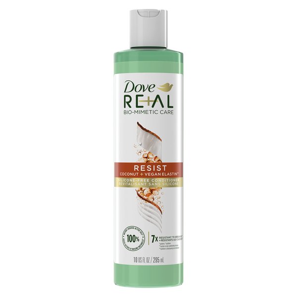 Dove RE+AL Bio-Mimetic Care Conditioner For Breakage-Prone Hair Resist Silicone-Free Conditioner With Coconut + Vegan Elastin 10oz
