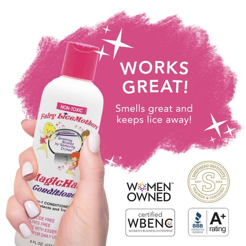Fairy LiceMothers MagicHalo Conditioner, Anti-Lice Conditioner with Essential Oil, Formulated for Head Lice Prevention, No Sulfate or Pesticides, 8 fl oz
